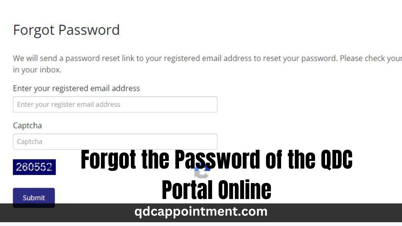 Forgot the Password of the QDC Portal Online